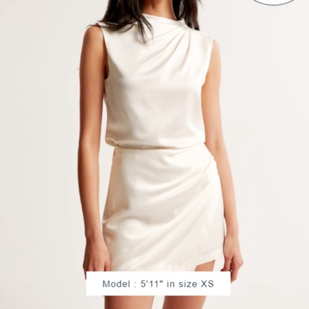 Abercrombie white (off white) Satin Skort Skirt